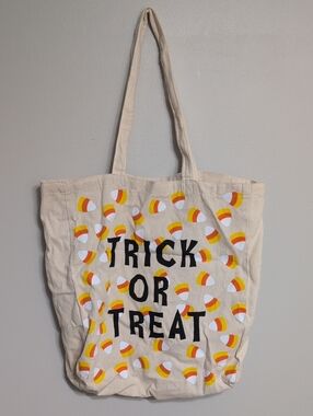 Spirit of Halloween Trick or Treat Candy Corn Double Sided Canvas Tote Bag